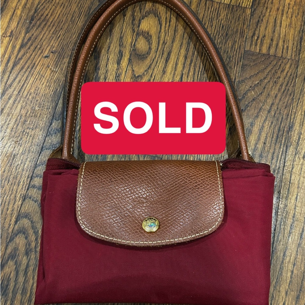 Longchamp Burgundy and Brown Shoulder Bag